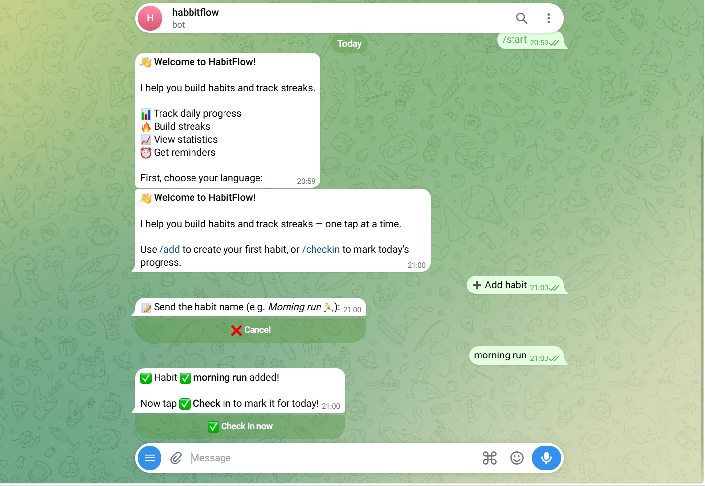 HabitFlow Pro Telegram Habit Tracker Bot gallery image