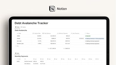 Notion Debt Avalanche Tracker gallery image