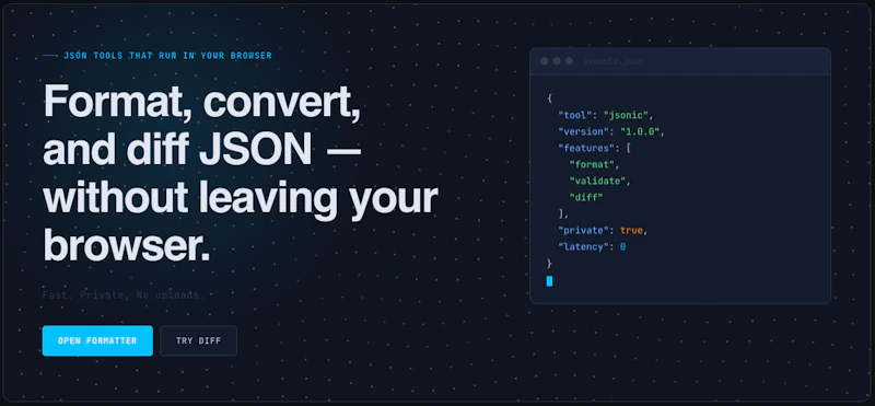 Jsonic — Fast Private JSON Tools screenshot 1