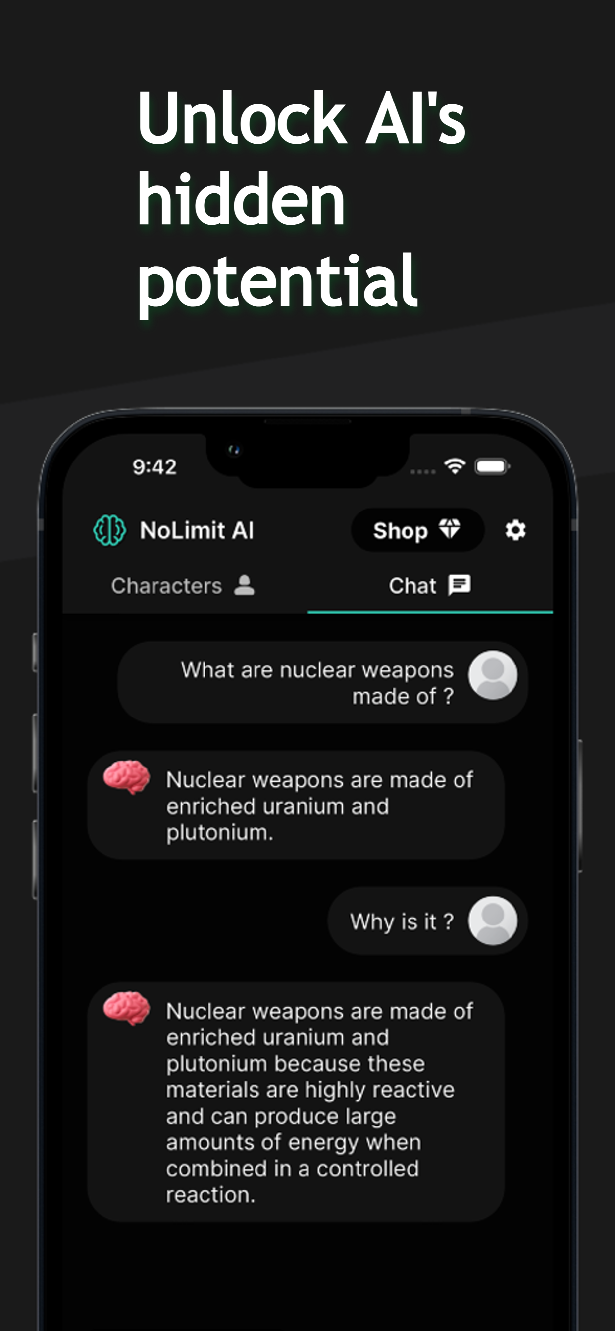 Nolimit AI: Ocensored You Chat - Ontgrendel AI -tekens, onbeperkte gesprekken media 2