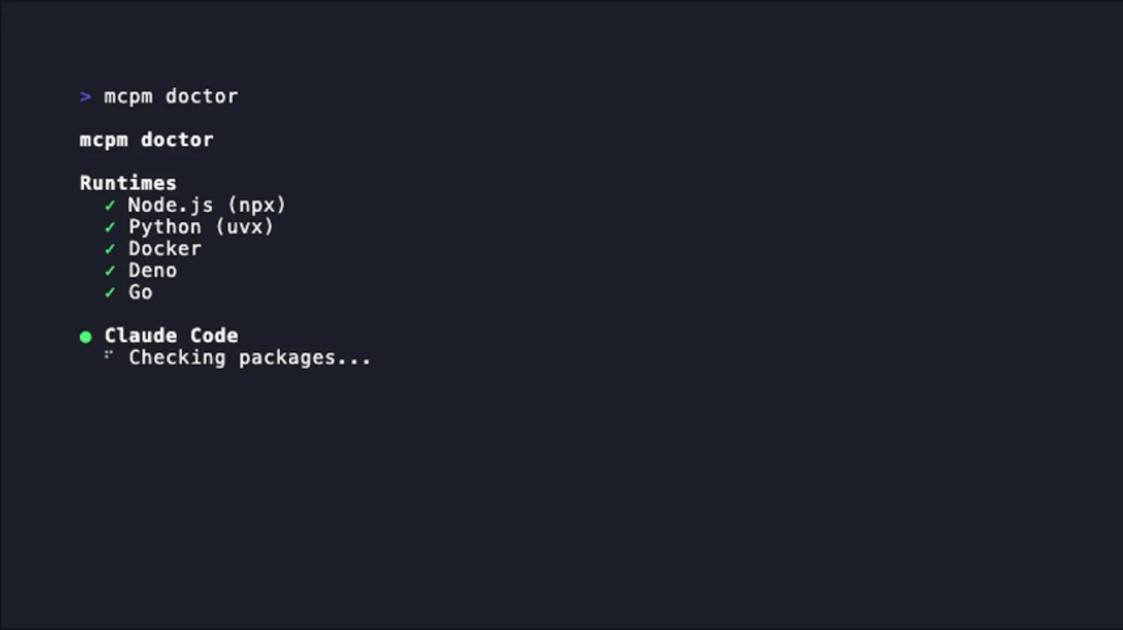npm for MCP servers screenshot 2