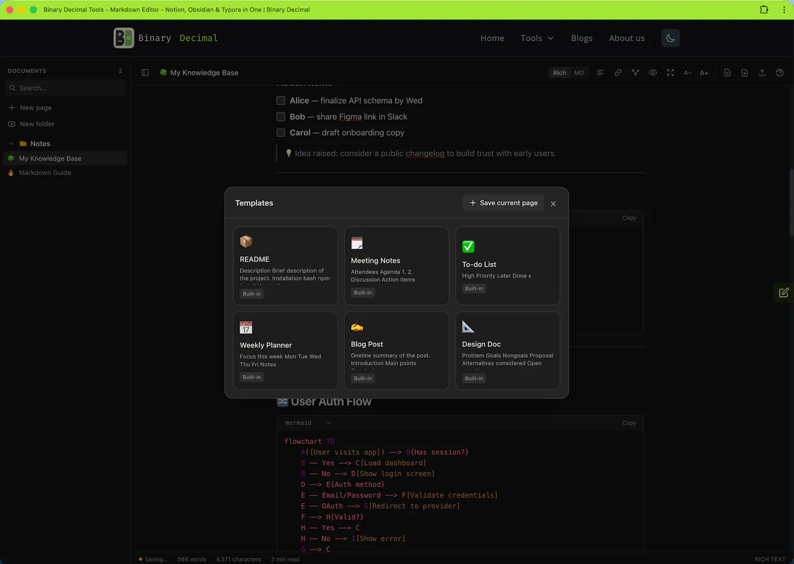 Binary Decimal - Markdown Editor screenshot 3