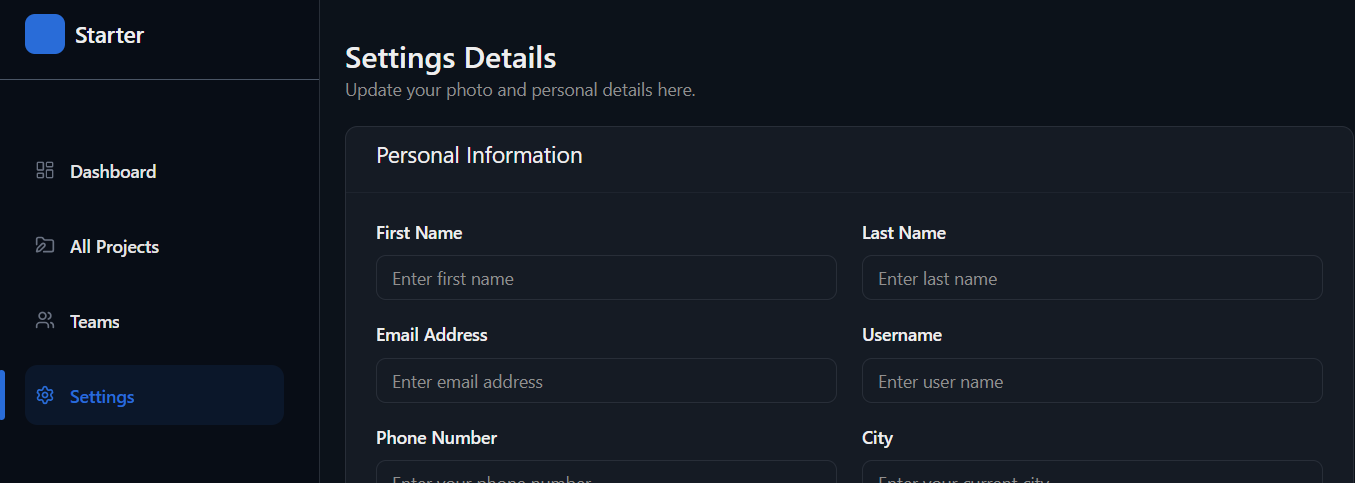 React Dashboard Starter Kit gallery image