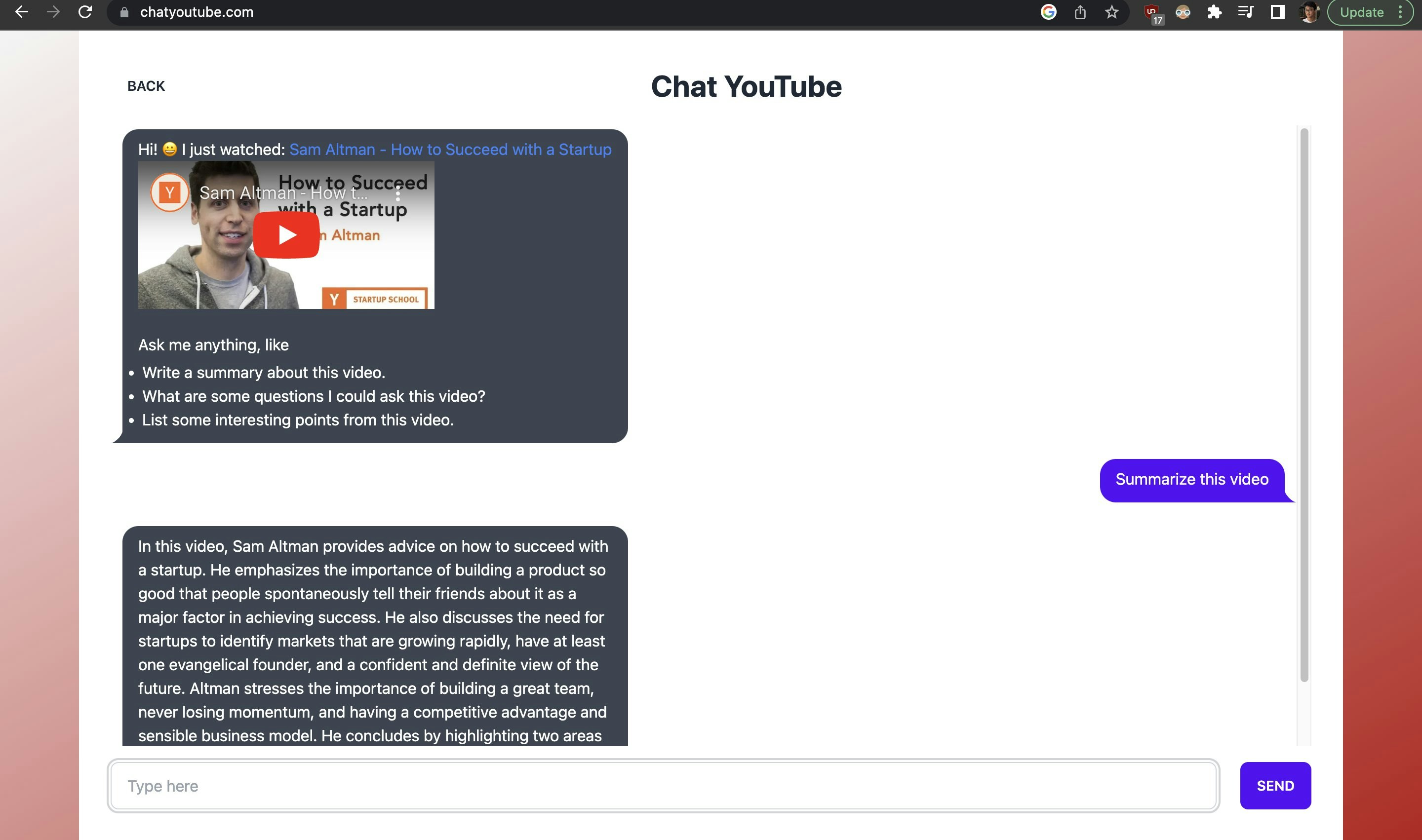 แชท YouTube - แชทกับวิดีโอ YouTube ใด ๆ โดยใช้ CHATGPT! media 1
