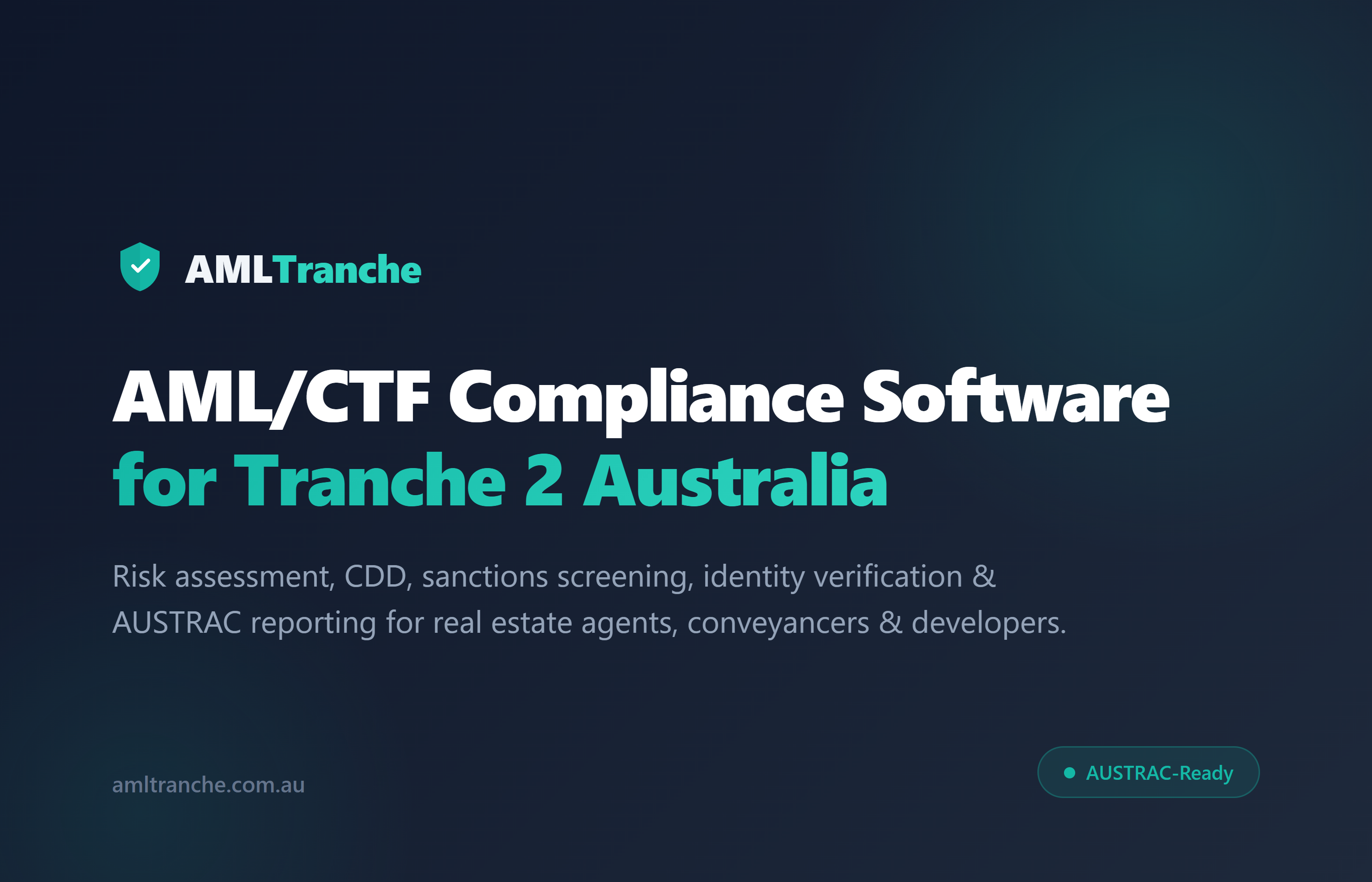 AMLTranche - Main product screenshot demonstrating key features and user interface