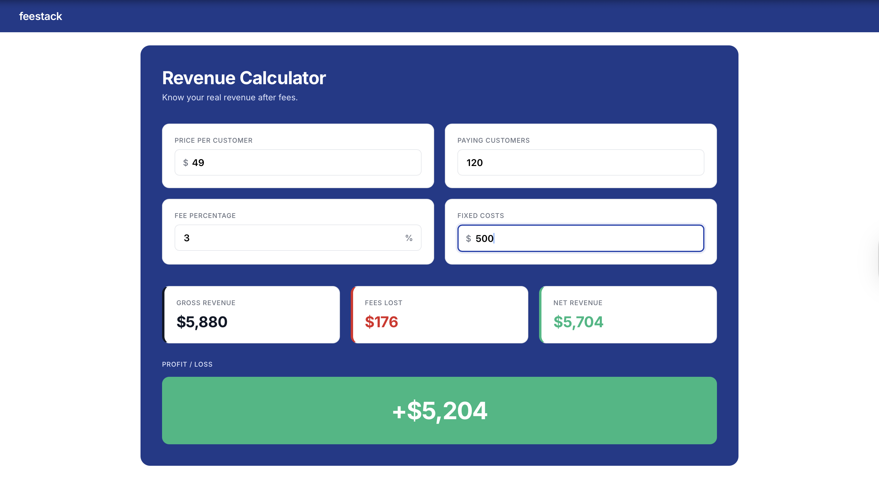 feestack - Screenshot 2 showing product features and functionality