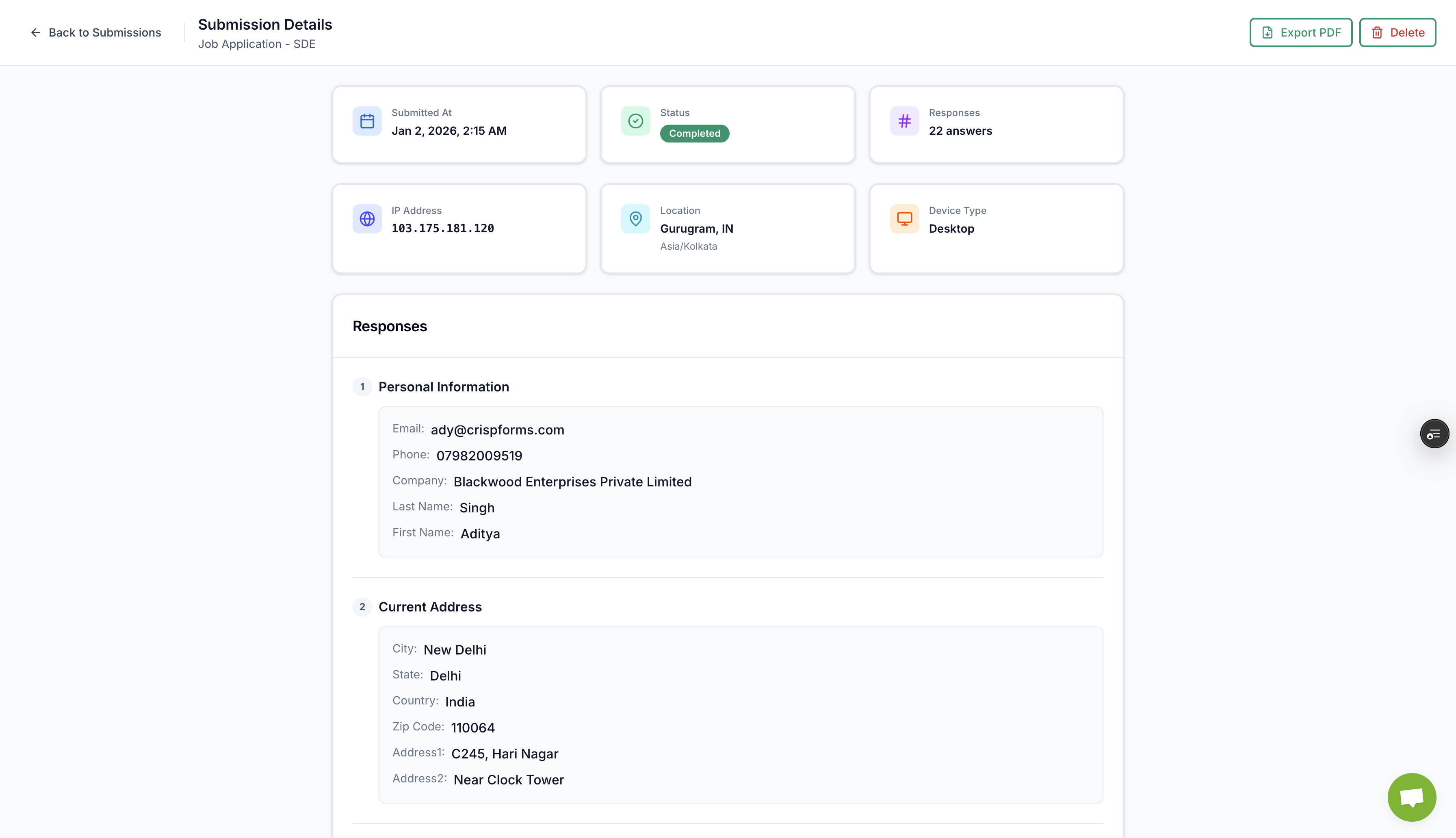 Crispforms - A Free TypeForm Alternative gallery image