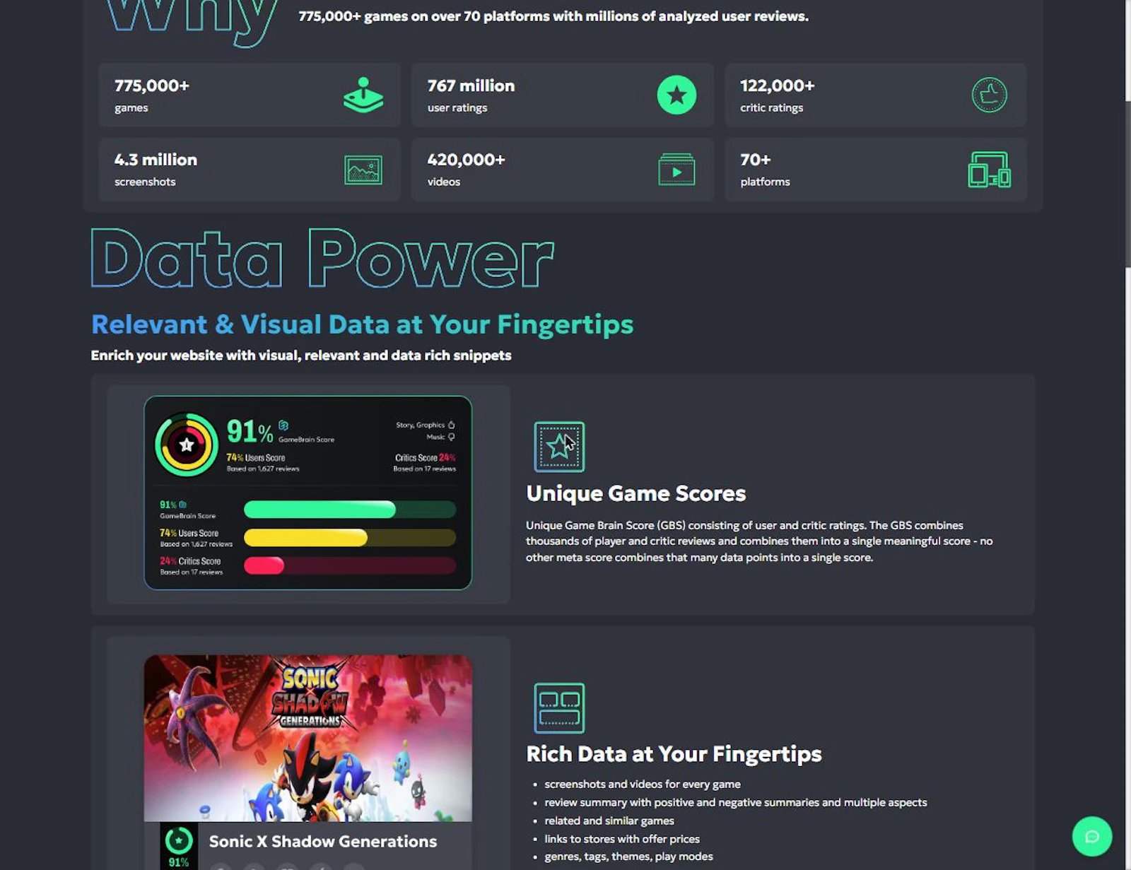 GameBrain API screenshot 2