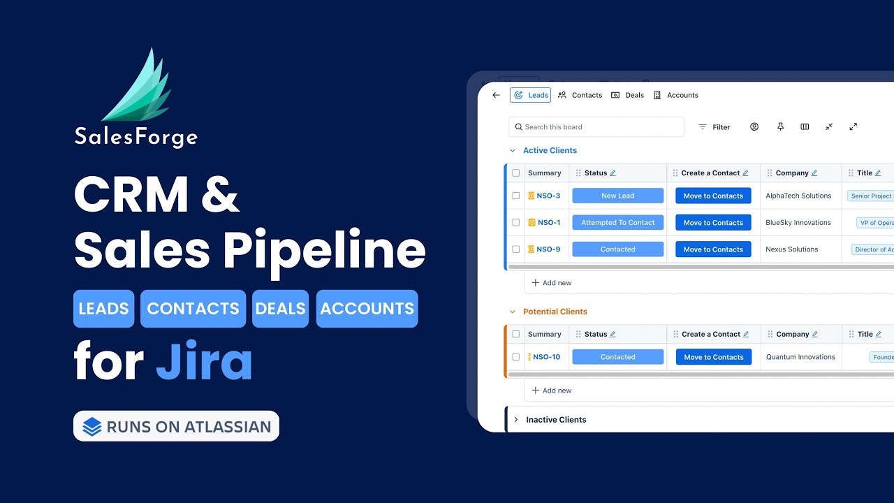 Média SalesForge CRM - Leads, Deals & Customers Management for Jira 2
