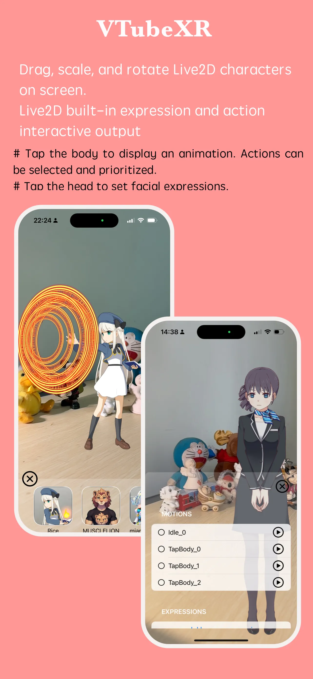 VTubeXR  Live2D avatars with AR gallery image