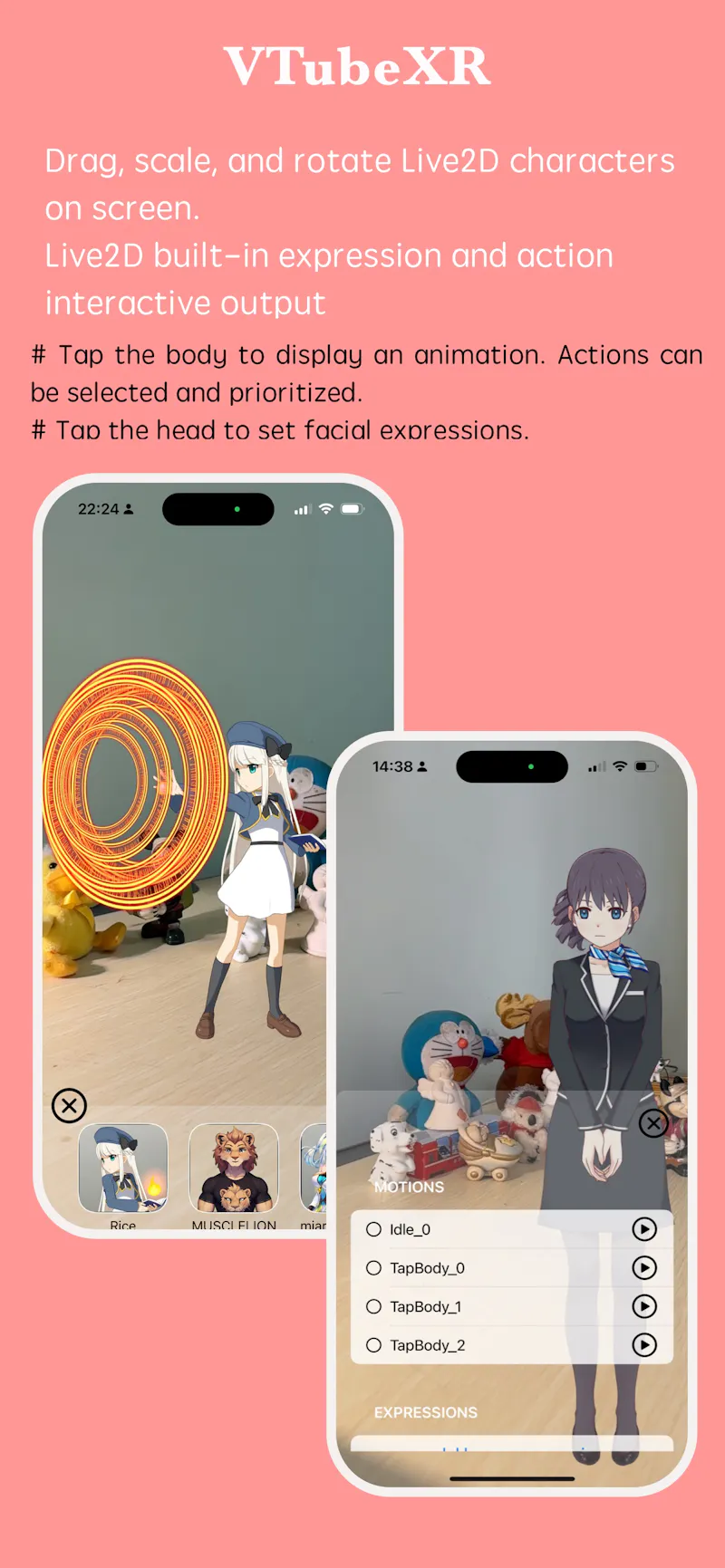 VTubeXR  Live2D avatars with AR screenshot 3