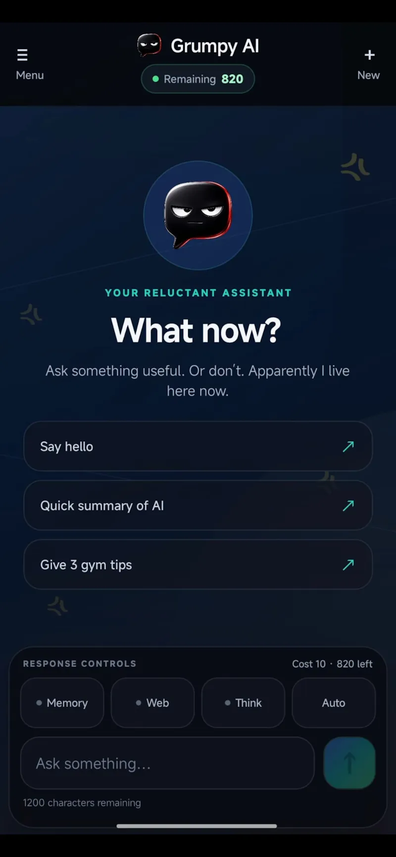 Grumpy AI - The sarcastic version of AIs screenshot 6