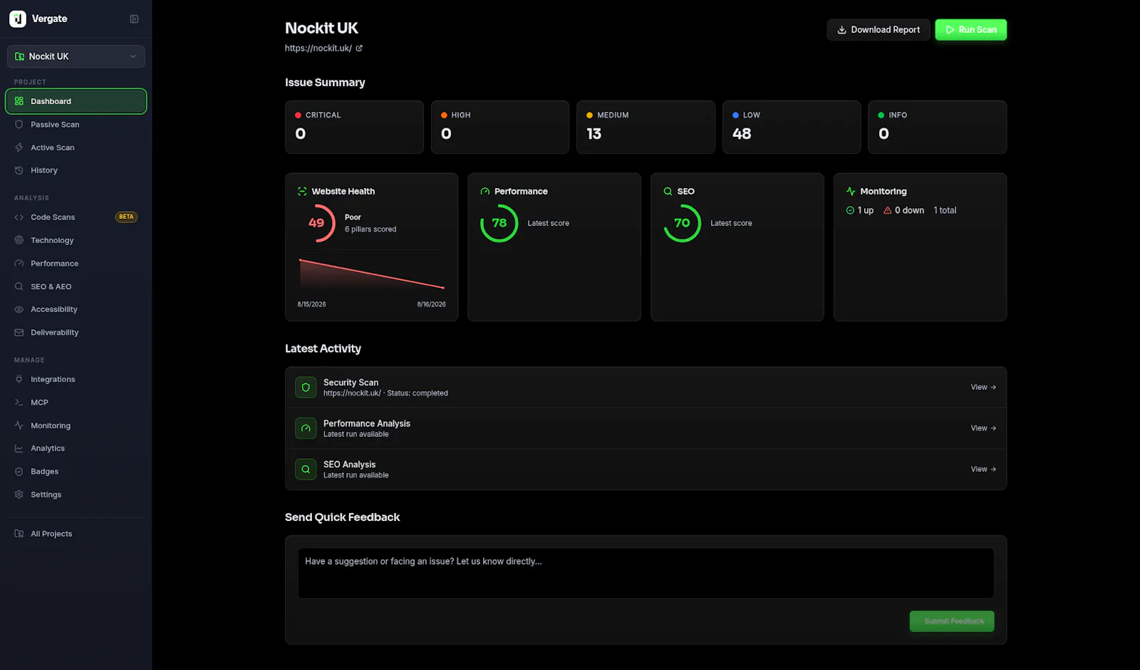 Vergate — Website Health & Security screenshot 3