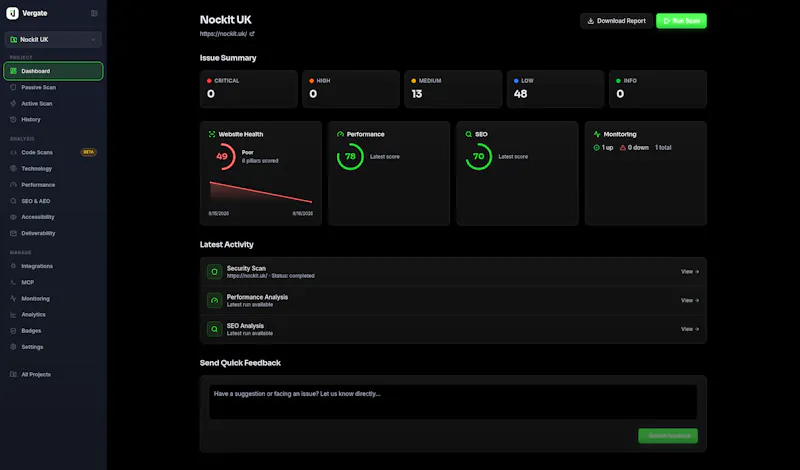 Vergate — Website Health & Security screenshot 3
