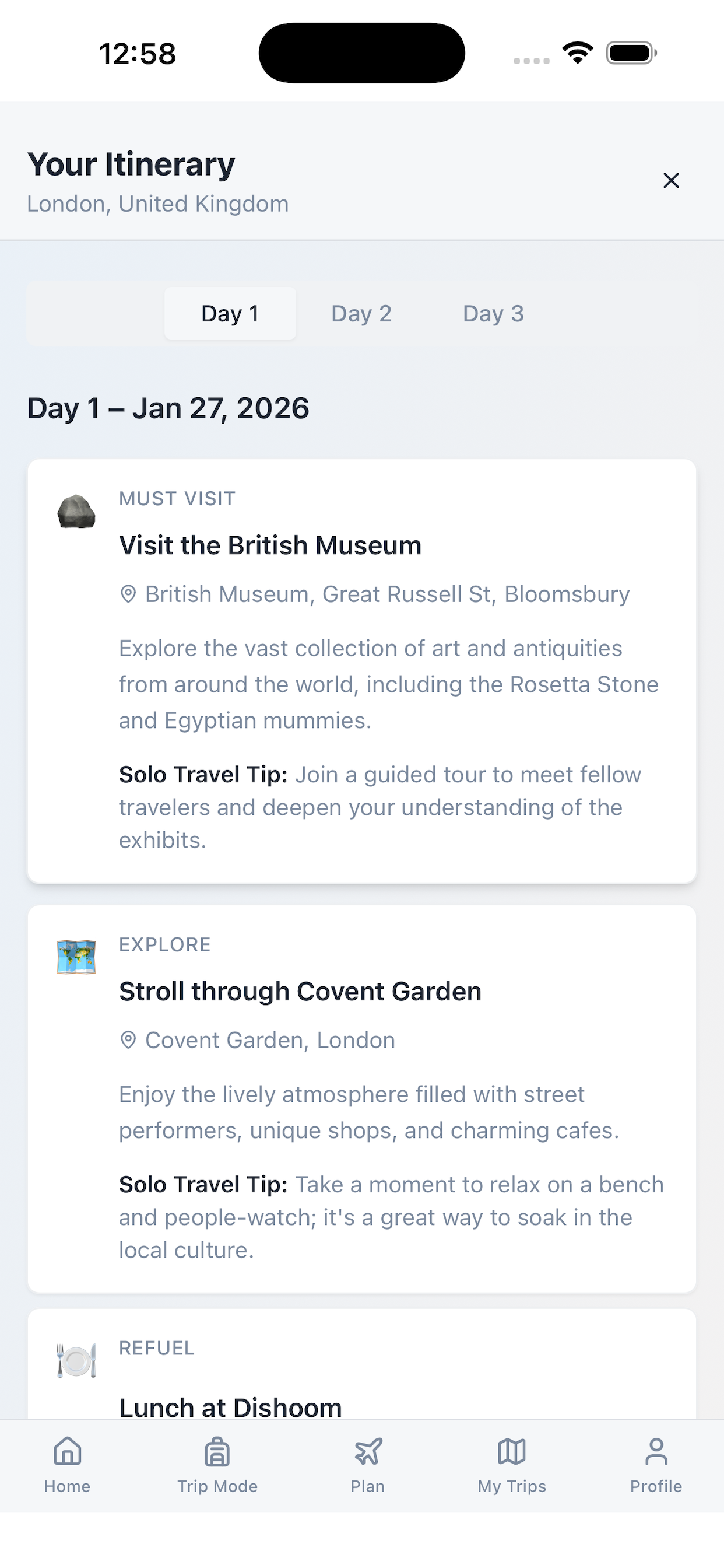 Voyla - Solo Travel Companion - Screenshot 2 showing product features and functionality