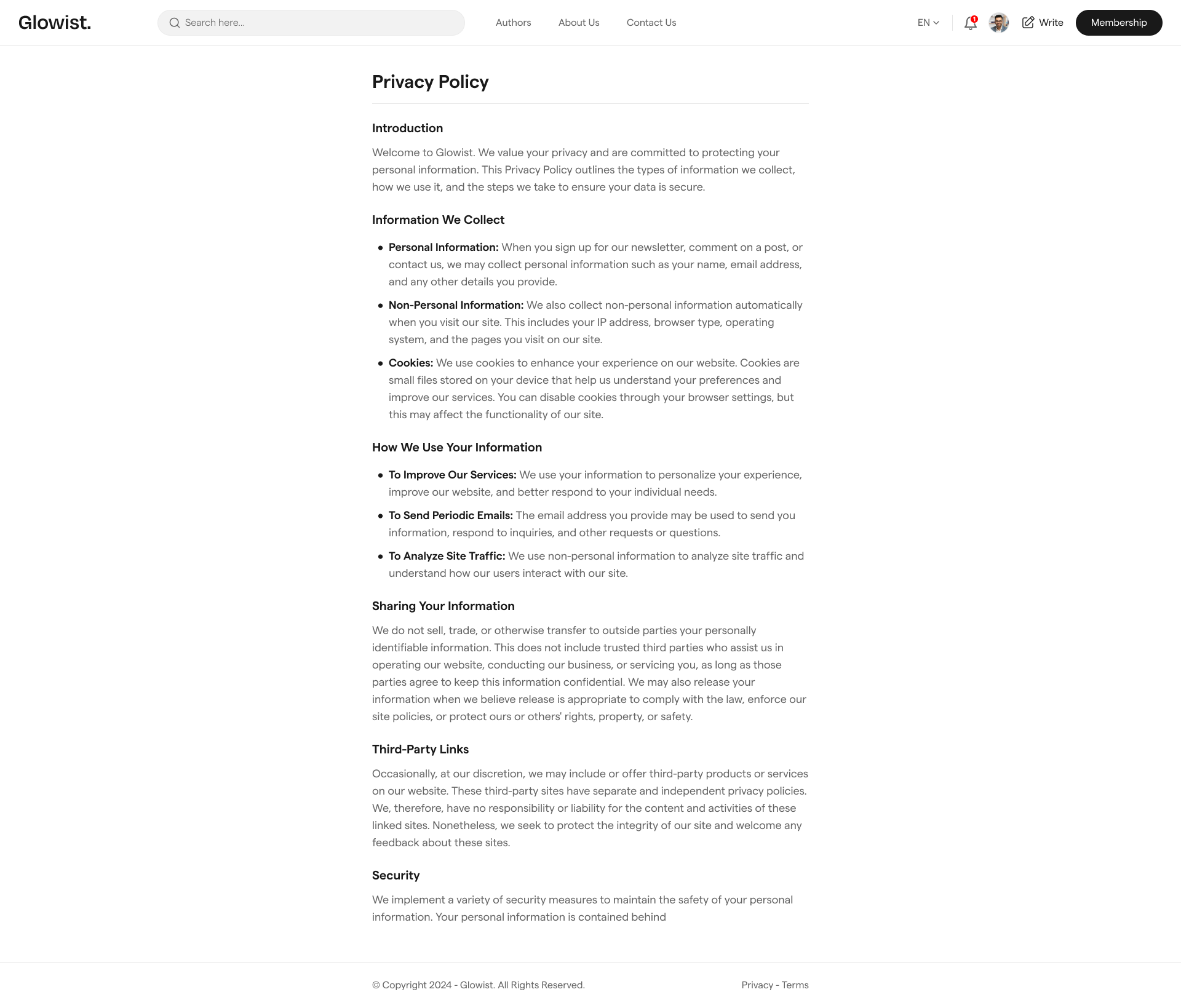 GLOWIS: Templat laman web blog html media 12