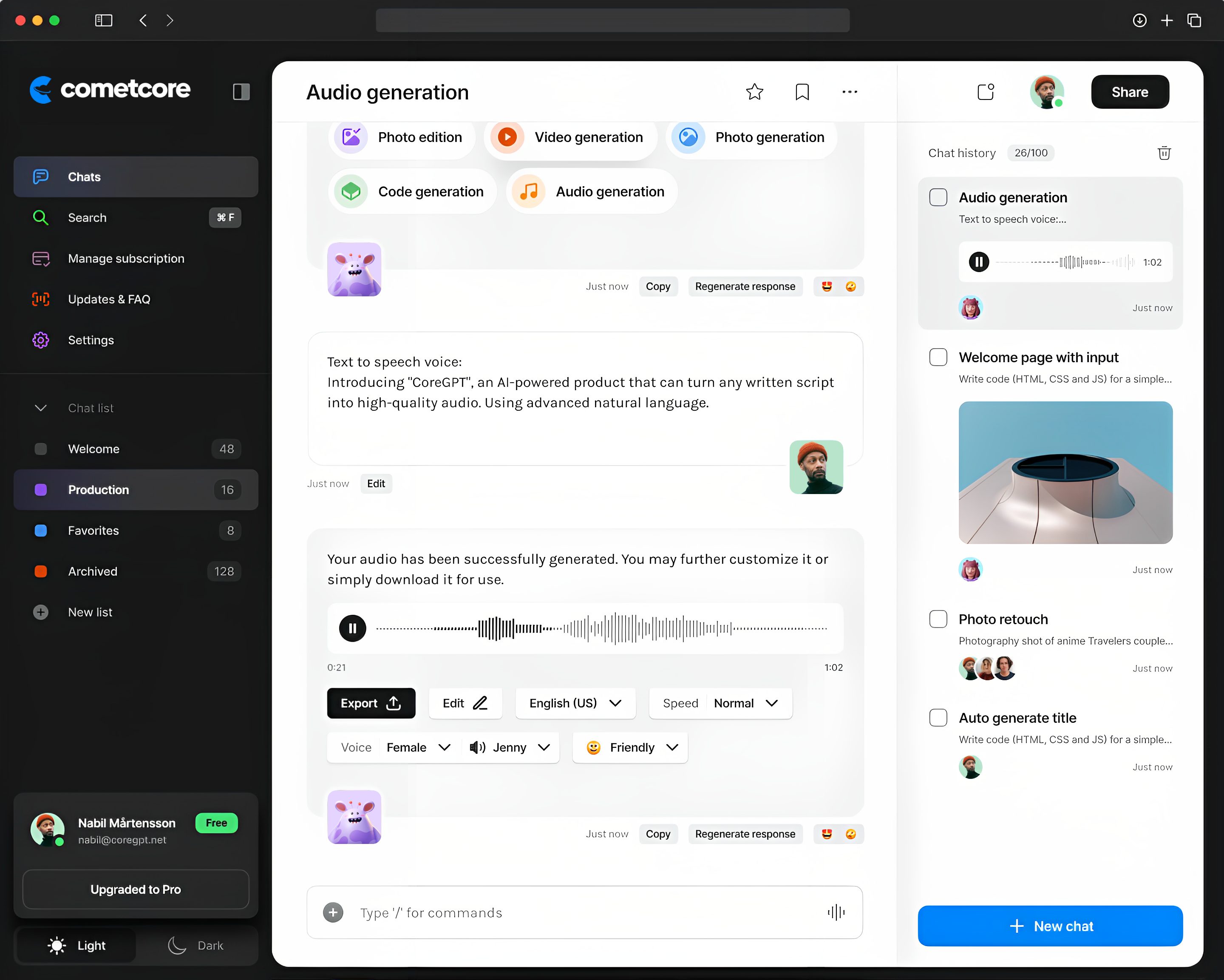 Cometcore die je hebt - Creëer, automatiseren en werken samen met schattige AI -agenten media 3