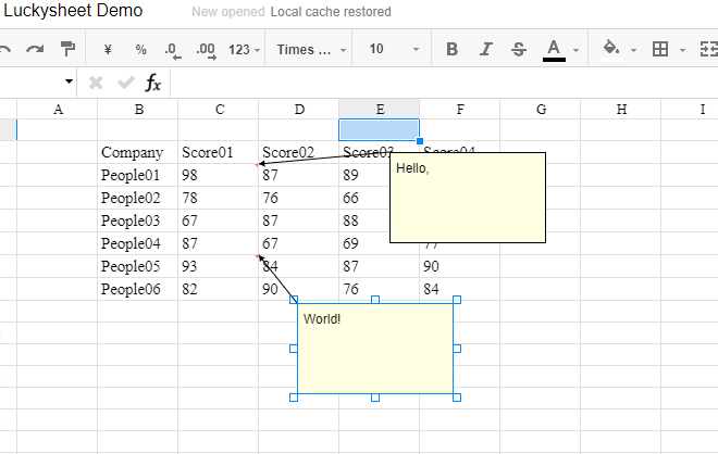 Online spreadsheet -- Luckysheet gallery image