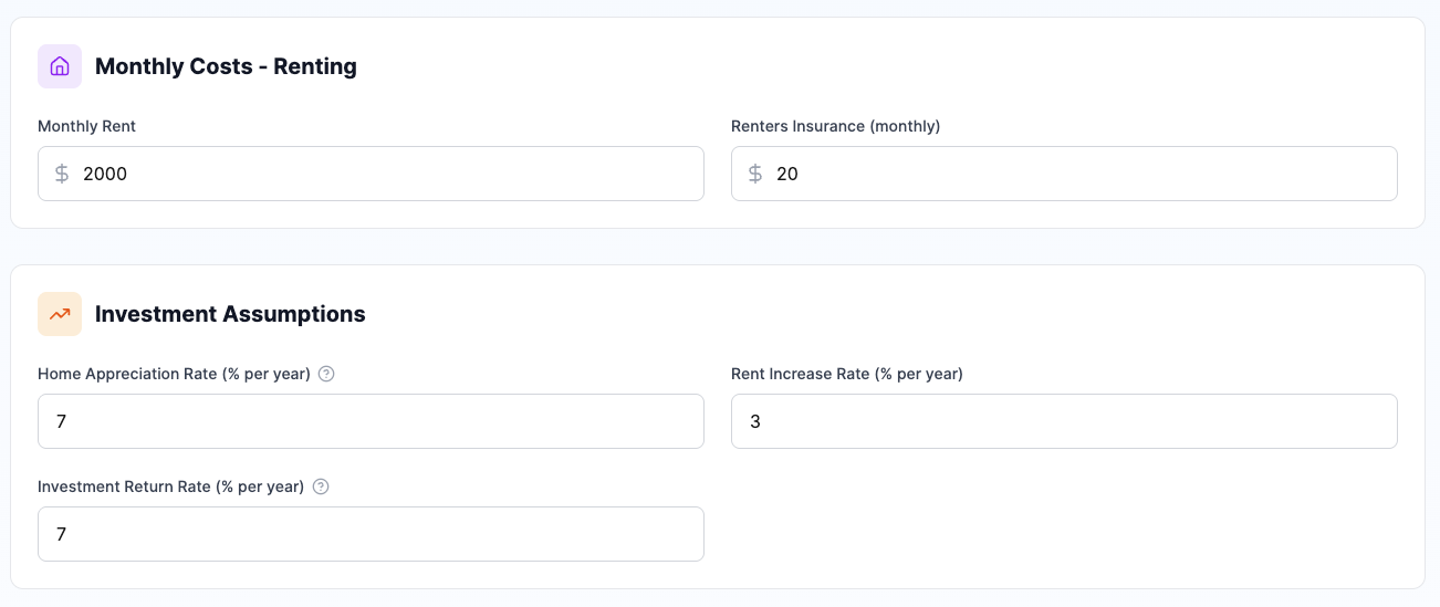 Buy vs Rent Calculator gallery image