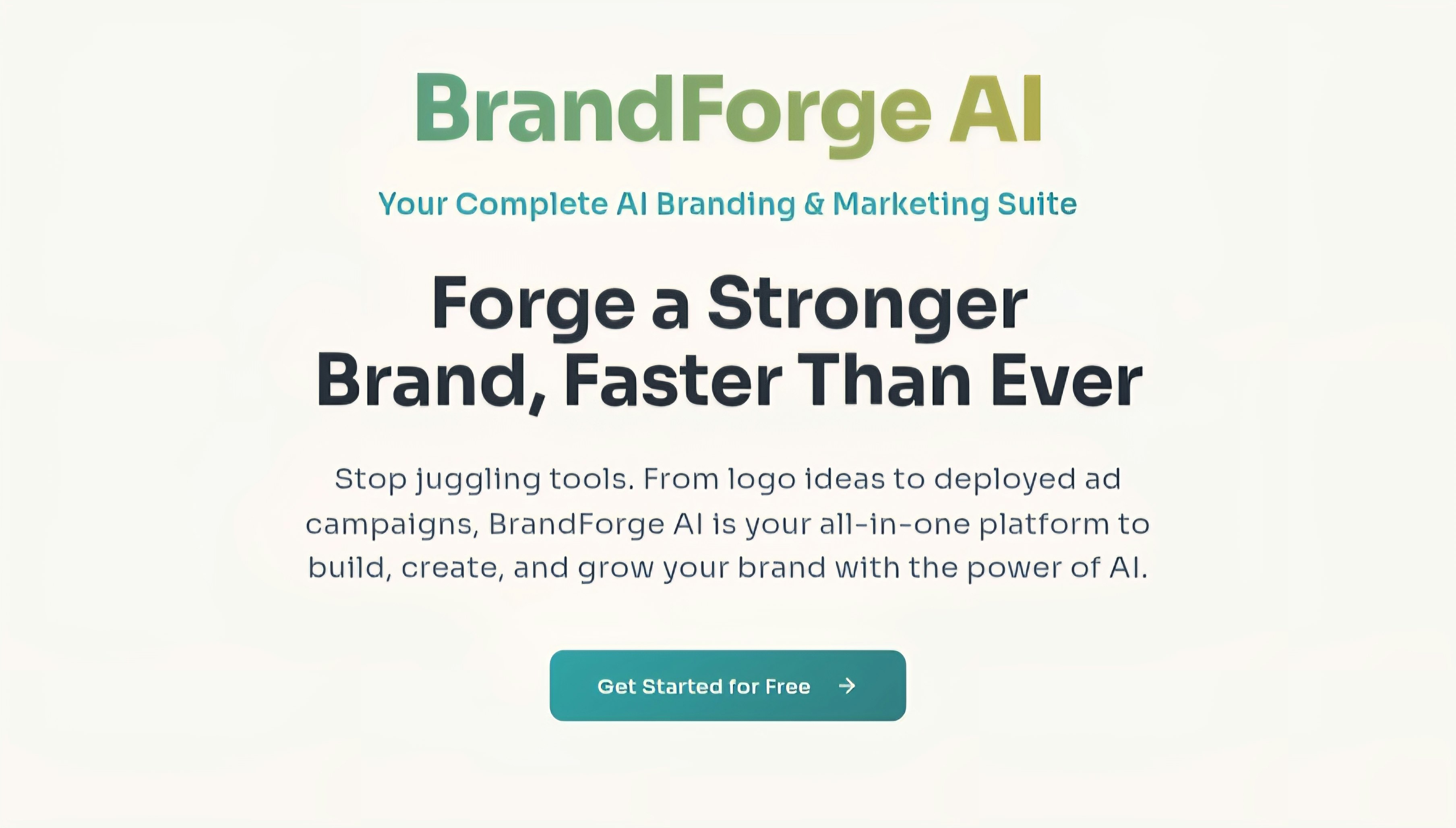 BrandForge AI - ผู้สร้างแบรนด์ที่ขับเคลื่อนด้วย AI สำหรับผู้สร้าง บริษัท สตาร์ทอัพและทีม media 1