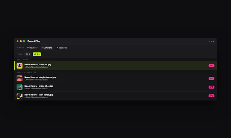 Recent Files screenshot 3