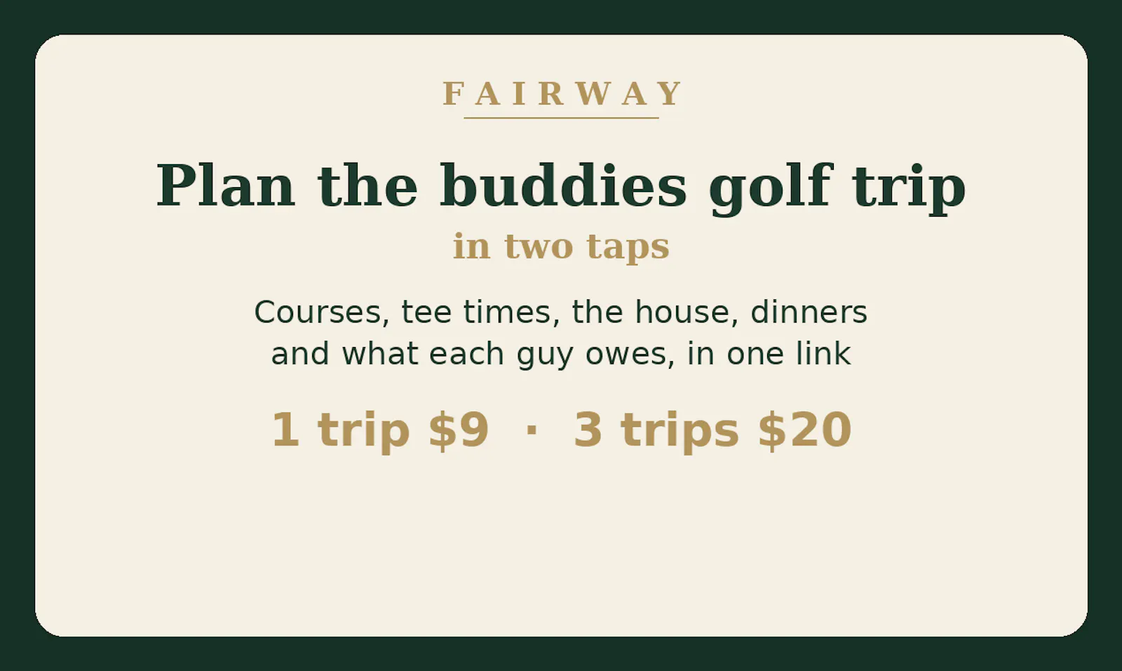 Fairway - Golf Trip Concierge screenshot 1