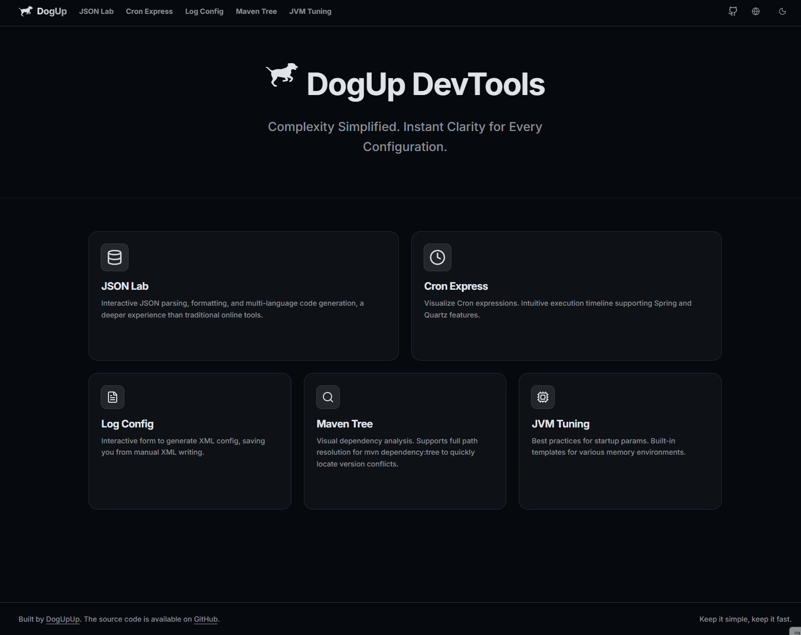 DogUp DevTools - Main product screenshot demonstrating key features and user interface