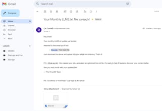 Monthly LLMS.txt to Your Email | Hi LLMs gallery image