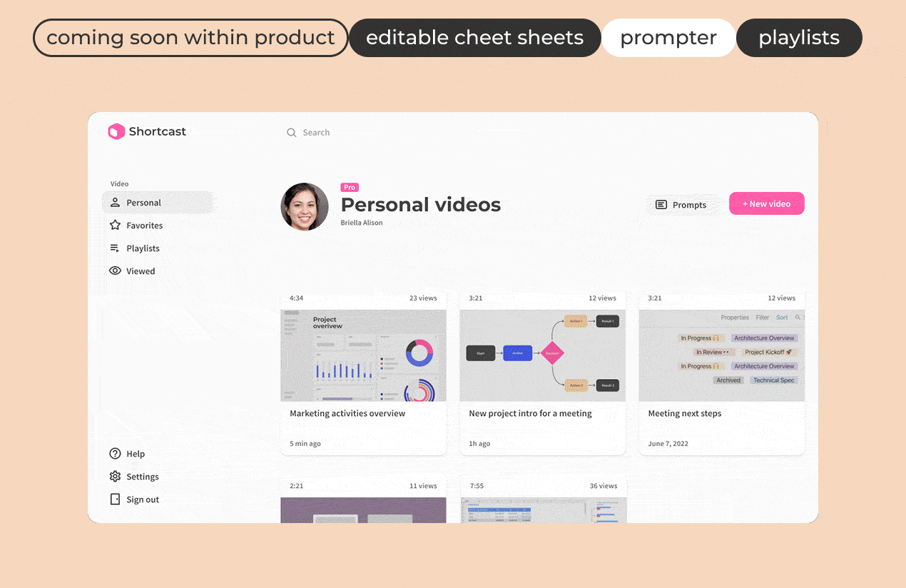 Shortcast.io - Brevi note video in Chrome con un suggerimento basato su smartphone media 8