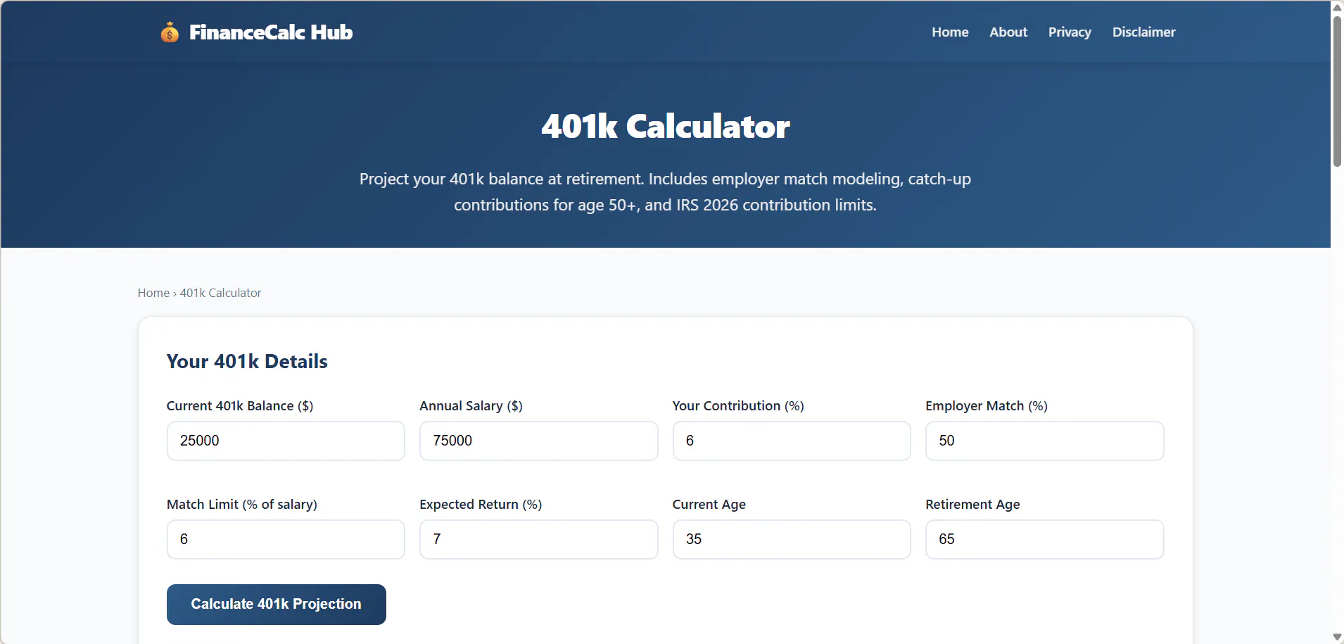 FinanceCalc Hub gallery image