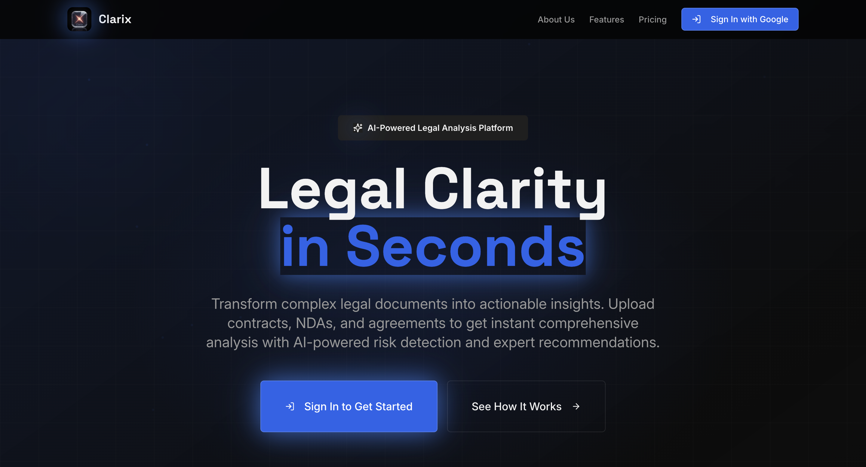 Clarix - Al Document Analyzer - Main product screenshot demonstrating key features and user interface