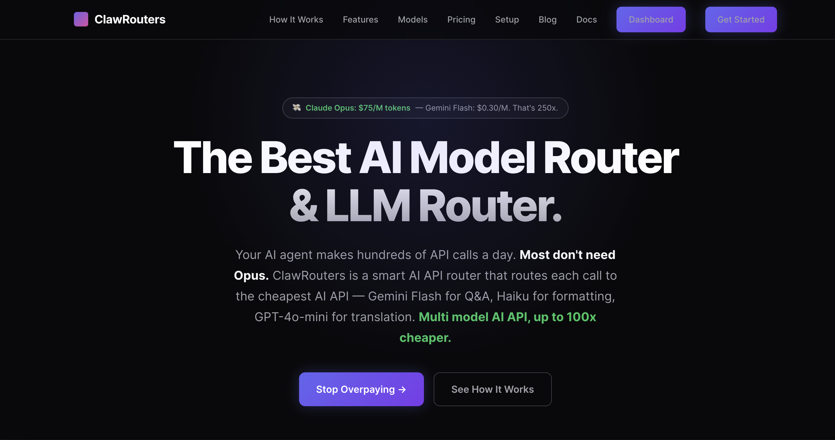 ClawRouters - Main product screenshot demonstrating key features and user interface
