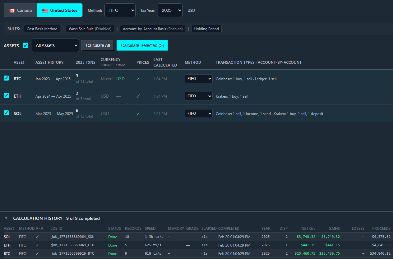 Private, offline Crypto Tax Calculator gallery image