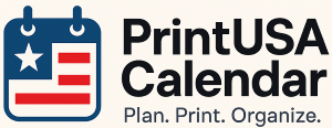 PrintUSACalendar - Product Hunt launch logo and brand identity