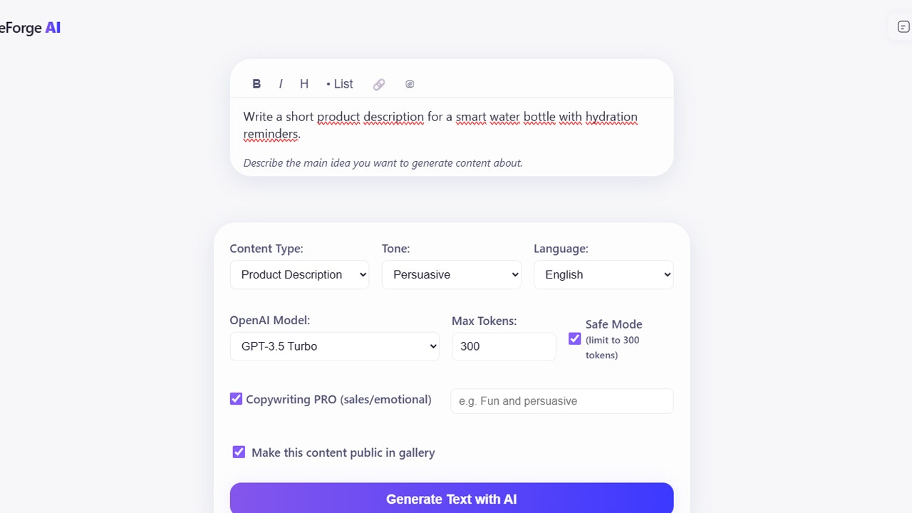 WriteForge AI gallery image