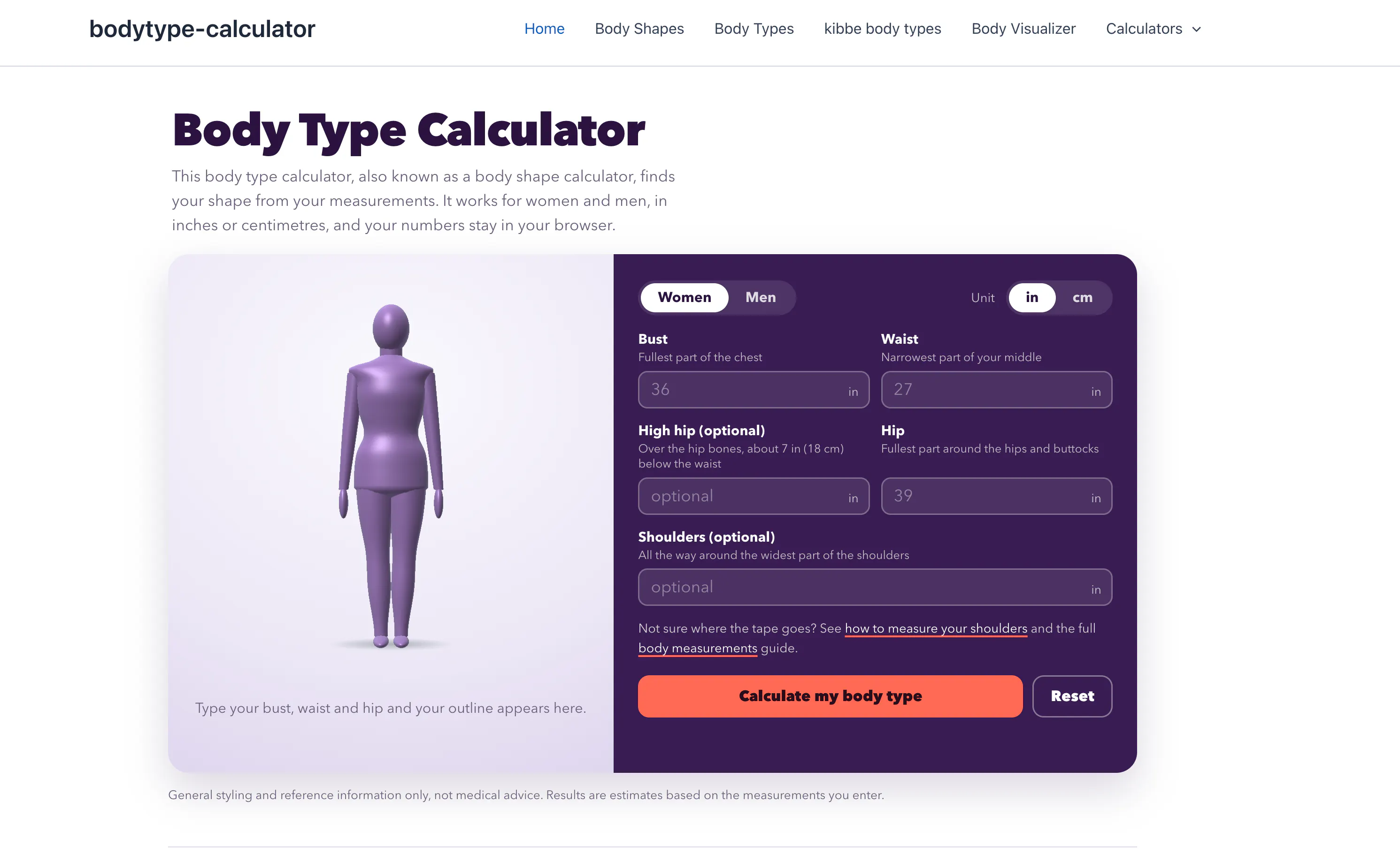 Body Type Calculator gallery image
