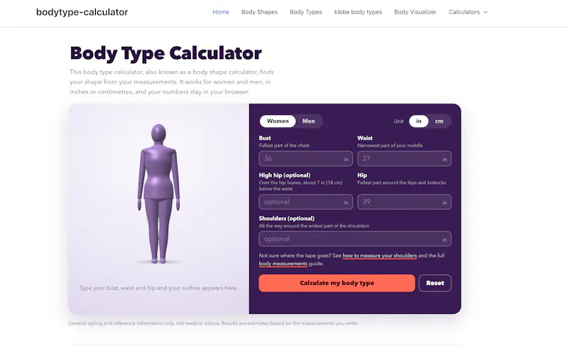 Body Type Calculator screenshot 1