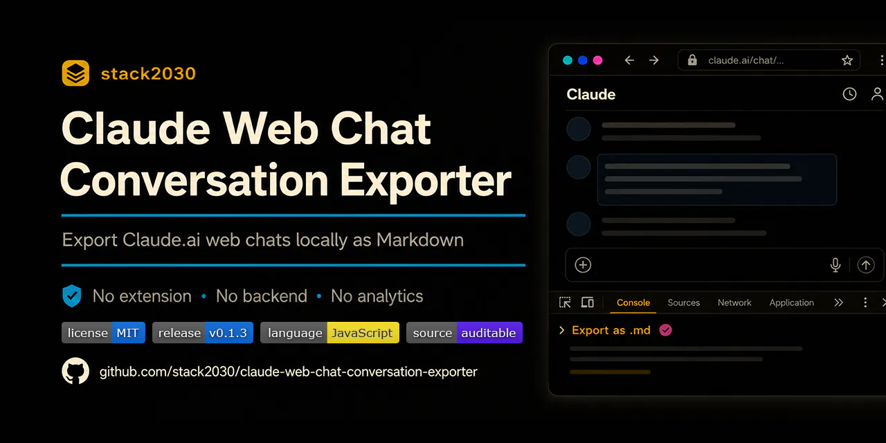 Claude.ai single chat exporter script gallery image