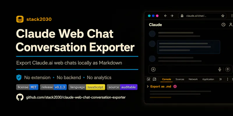 Claude.ai single chat exporter script screenshot 3