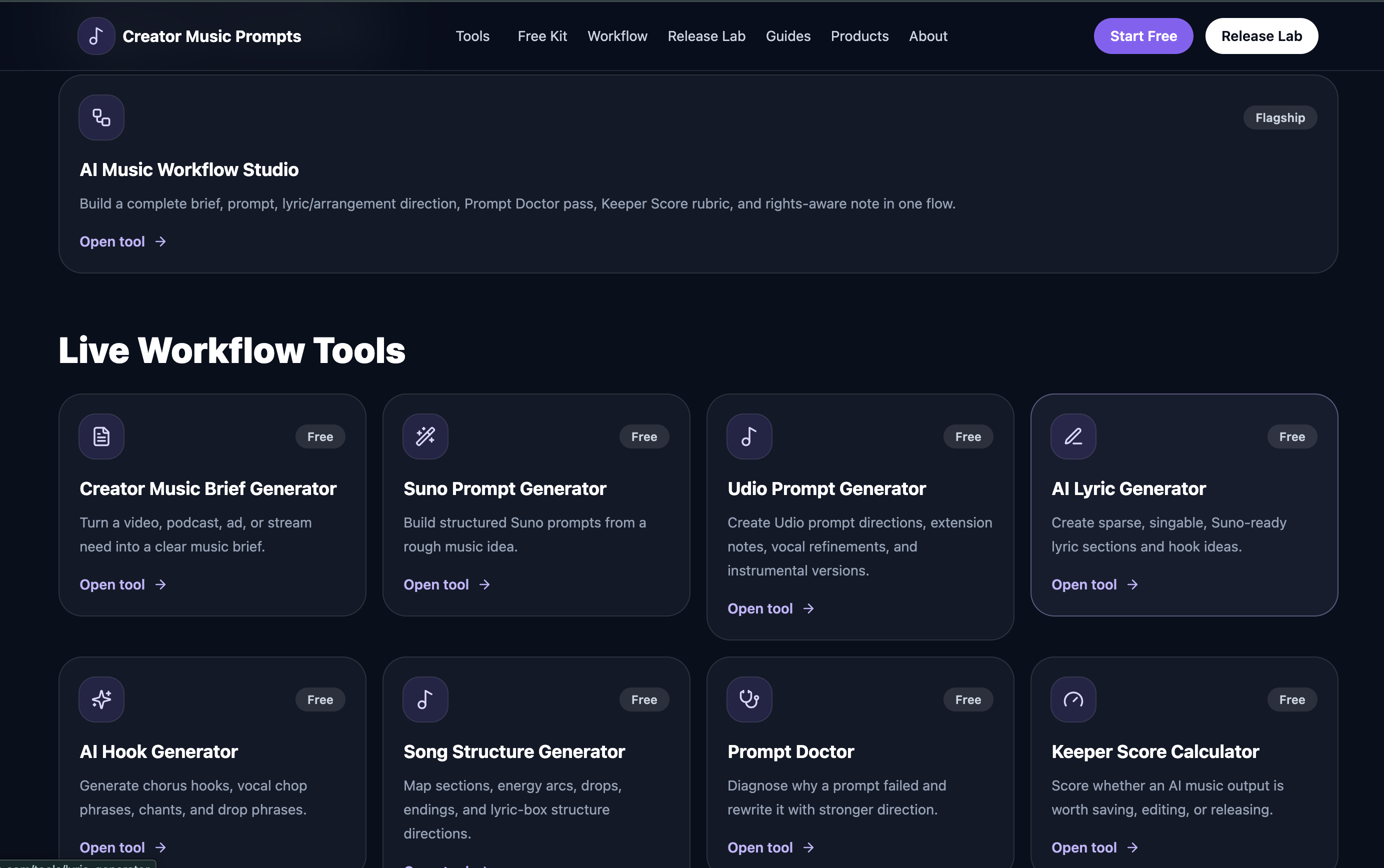 Release Lab by Creator Music Prompts gallery image