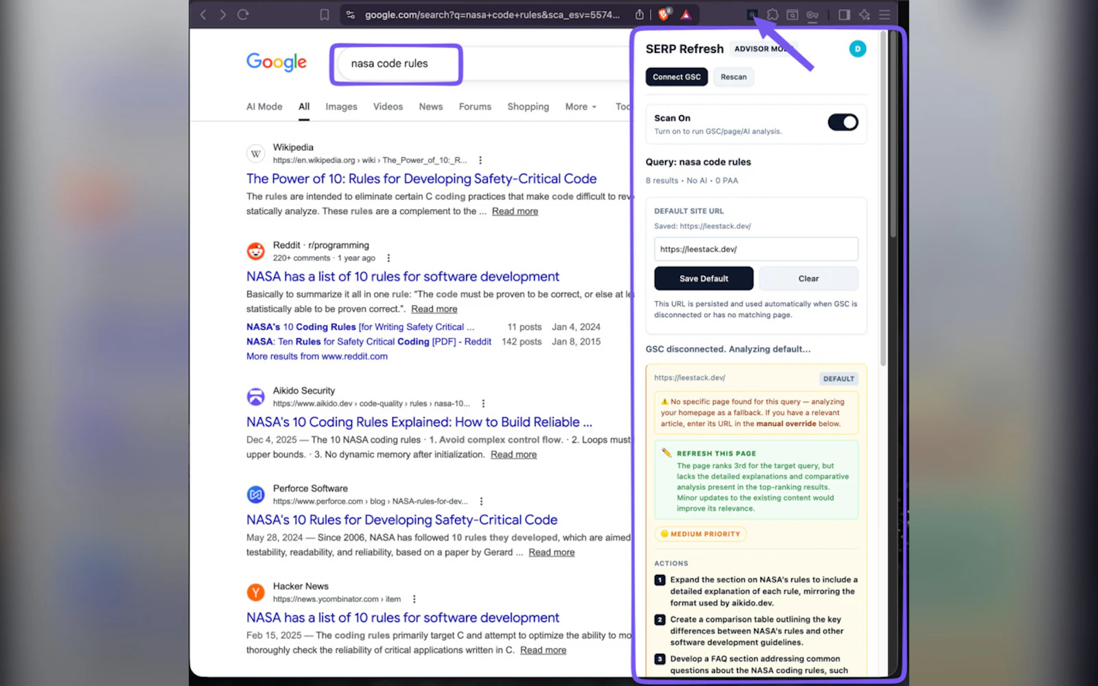 SERP Refresh: AI SEO GSC Content Updates screenshot 4