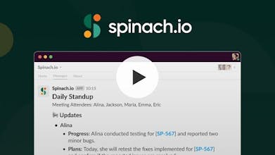 Spinach: Scrum Master impulsado por IA que garantiza puntualidad, notas de reuniones excepcionales y seguimientos optimizados con información procesable y recomendaciones de tickets en el entorno de Slack