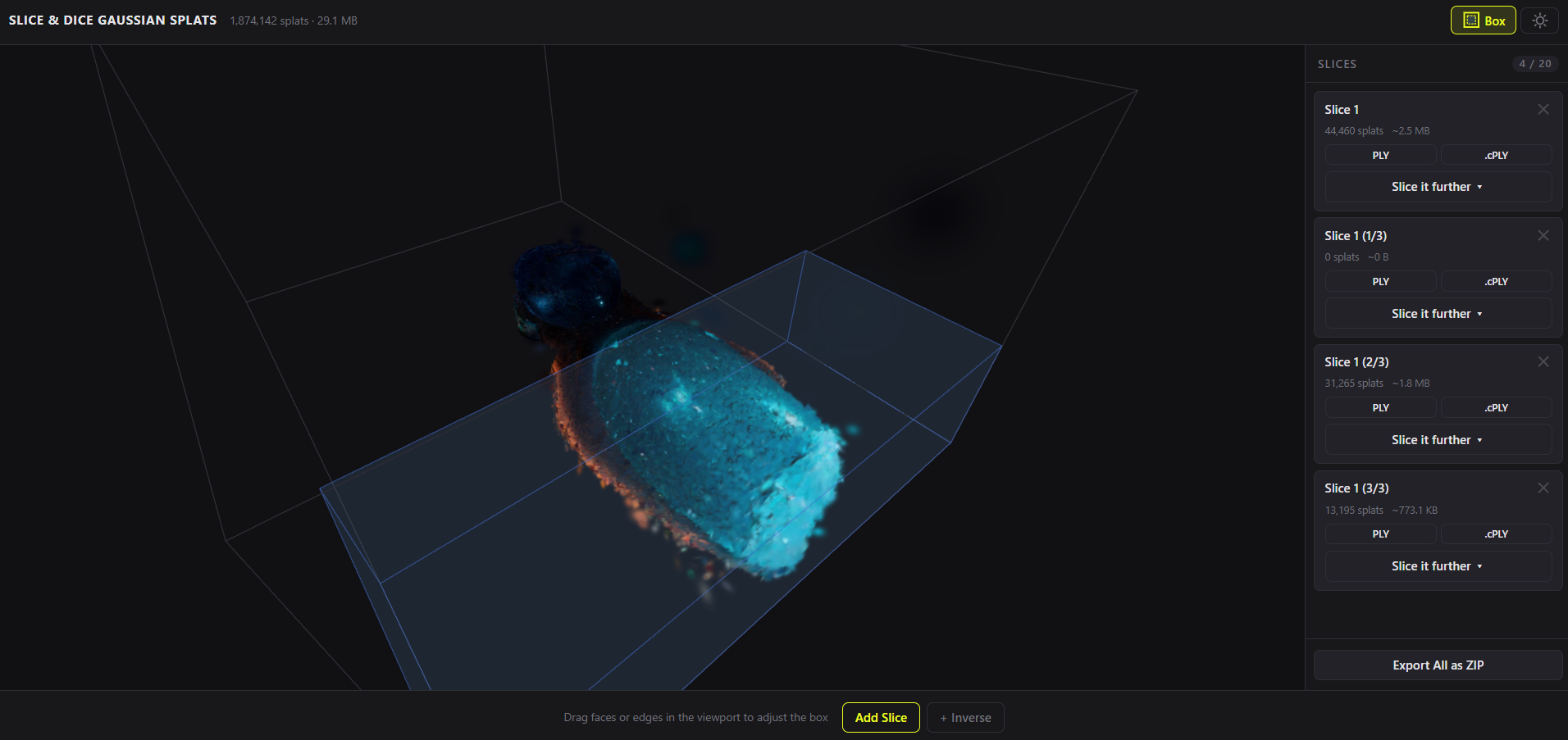World's first ever SliceNDice for Splats gallery image
