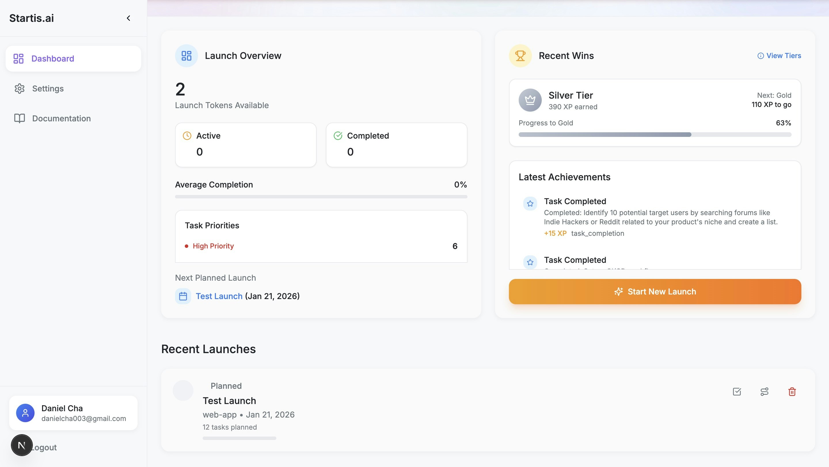 Startis.ai - Main product screenshot demonstrating key features and user interface