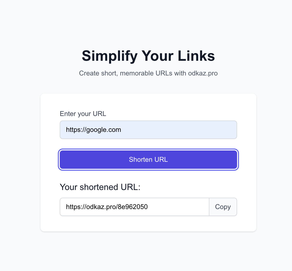 Odkaz.pro | Simple URL shortener gallery image