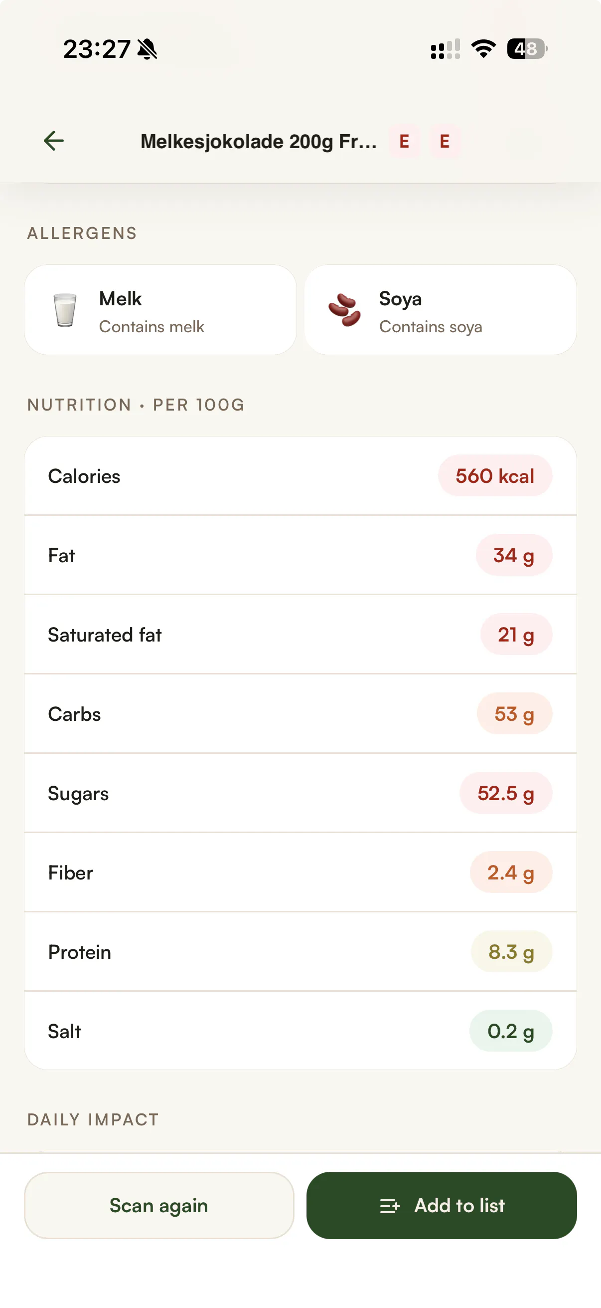 Skaren — Food scanner for Norway 截图 3
