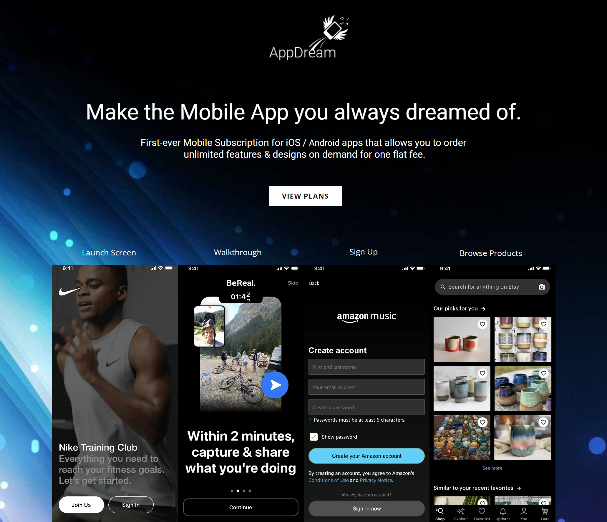 AppDream: suscripción de aplicaciones móviles nativas - Ordene las características y diseños de la aplicación ilimitada por una tarifa plana. media 1