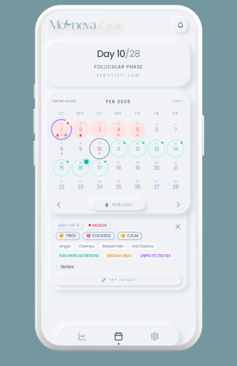 Mooneva Cycle - Product Hunt launch logo and brand identity