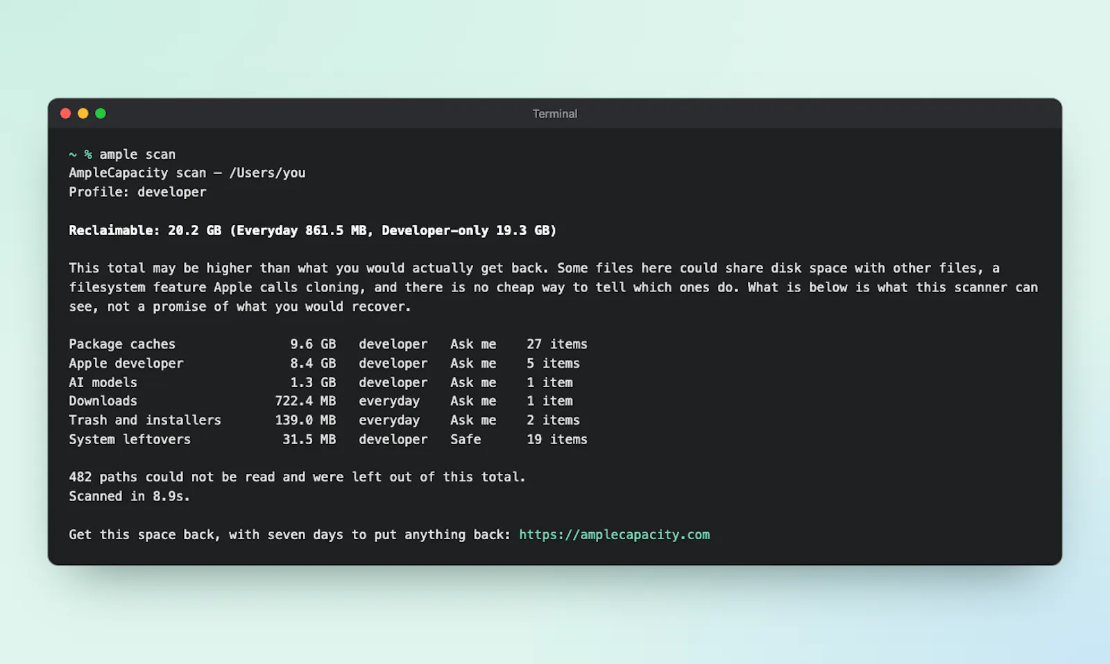 AmpleCapacity — Make room on MAC screenshot 4