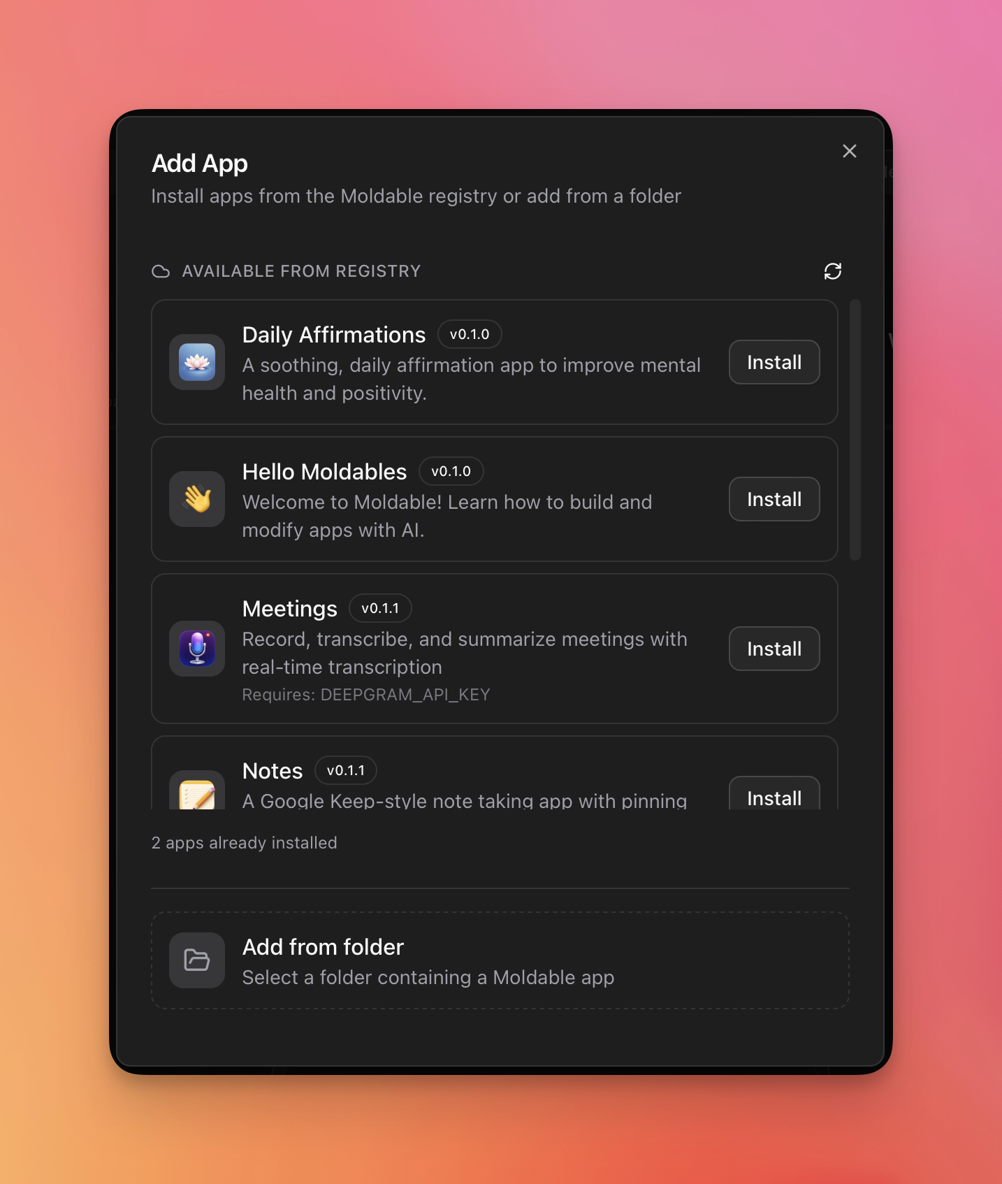 Moldable - Screenshot 2 showing product features and functionality